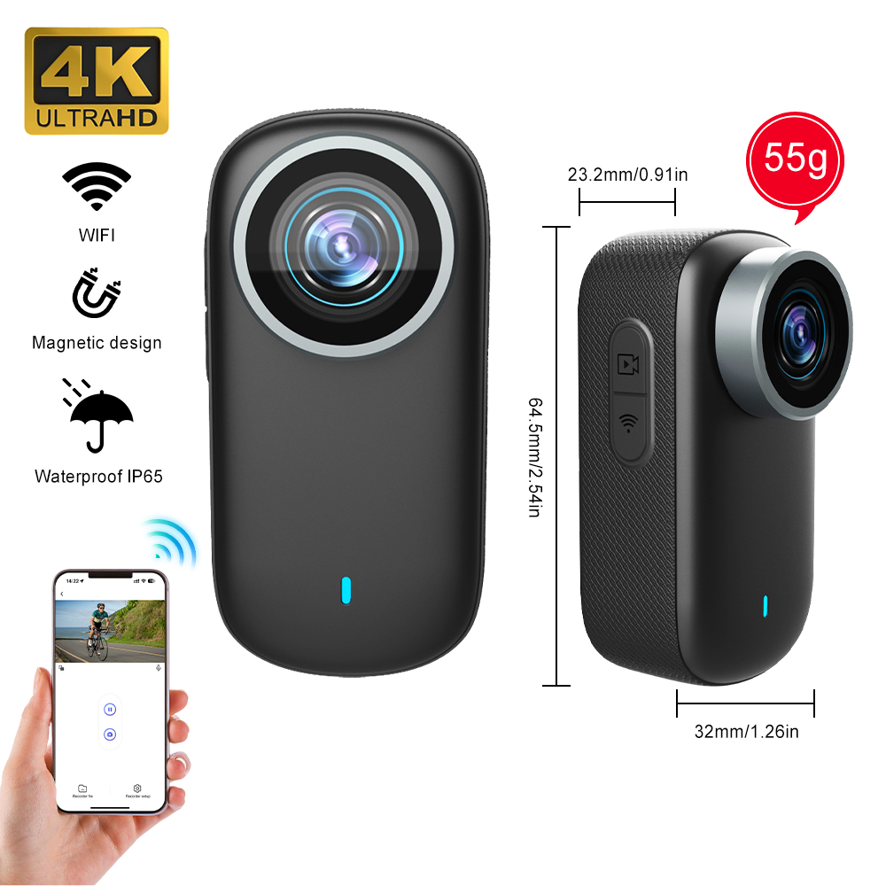 Unique Electronics Gadgets - واي فاي 4K كاميرا الإبهام الصغيرة