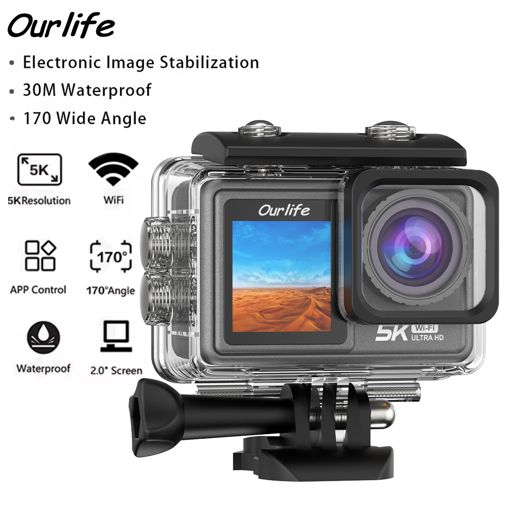 Unique Electronics Gadgets - كاميرا أكشن Ourlife بدقة 5K و30