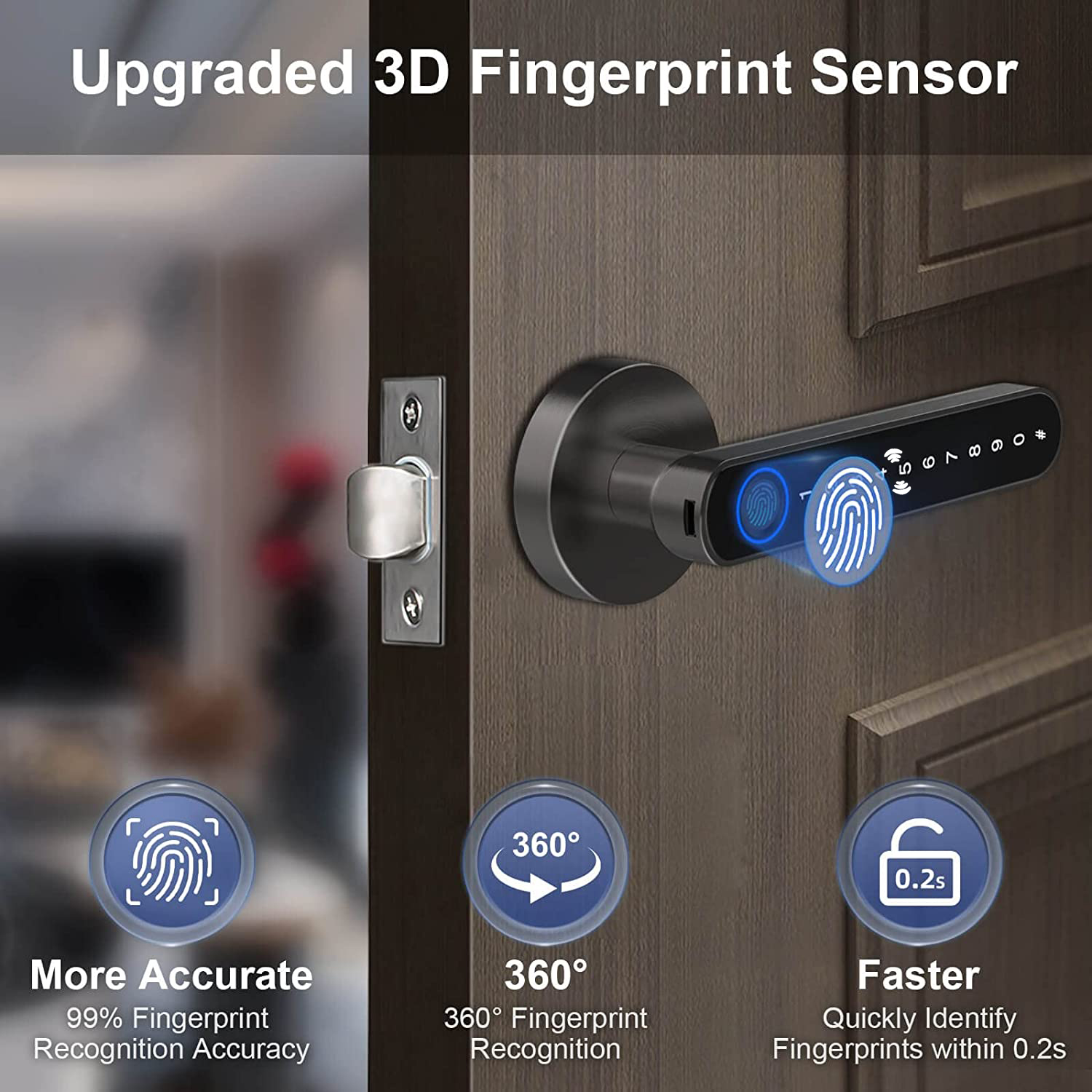 مقبض قفل باب بصمة الذكية ، شقة - مراجعة Unique Electronics Gadgets وسعره