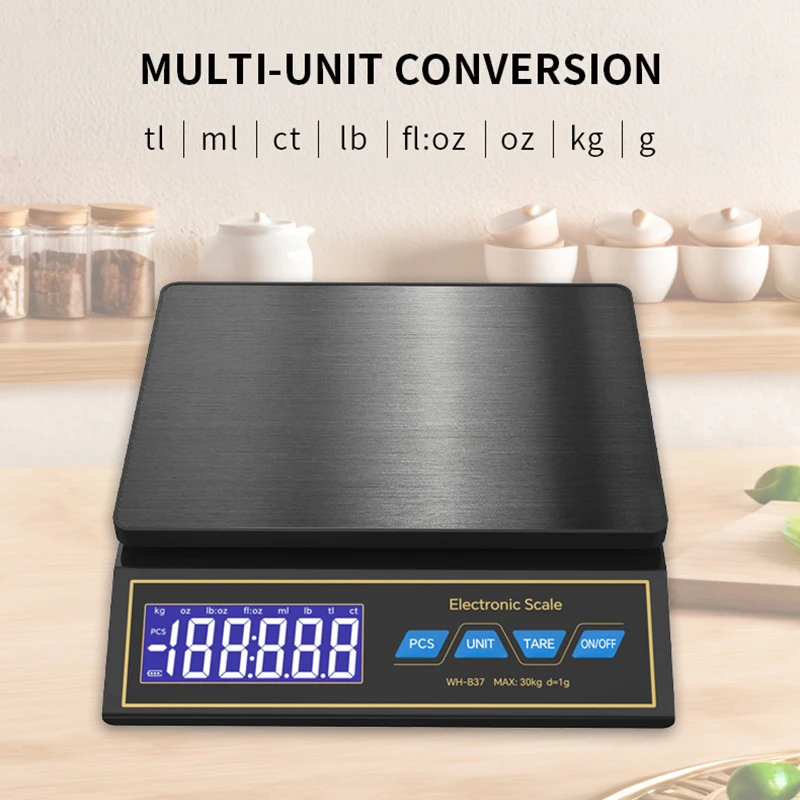 LCD ميزان المطبخ الرقمي 30 كجم - مراجعة Unique Electronics Gadgets وسعره