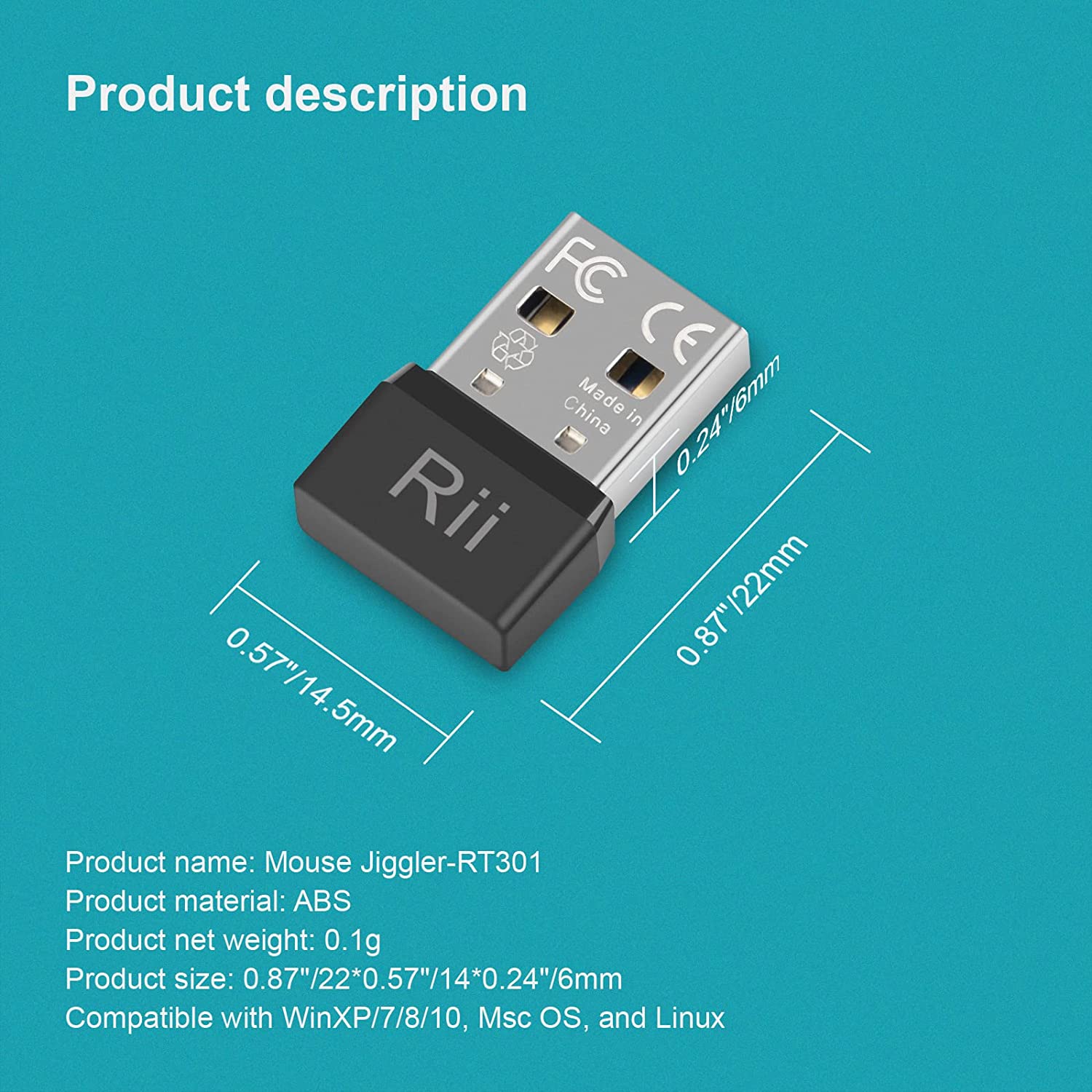 Rii RT301 USB Mouse Jiggler، م - مراجعة Auto Mouse Mover وسعره